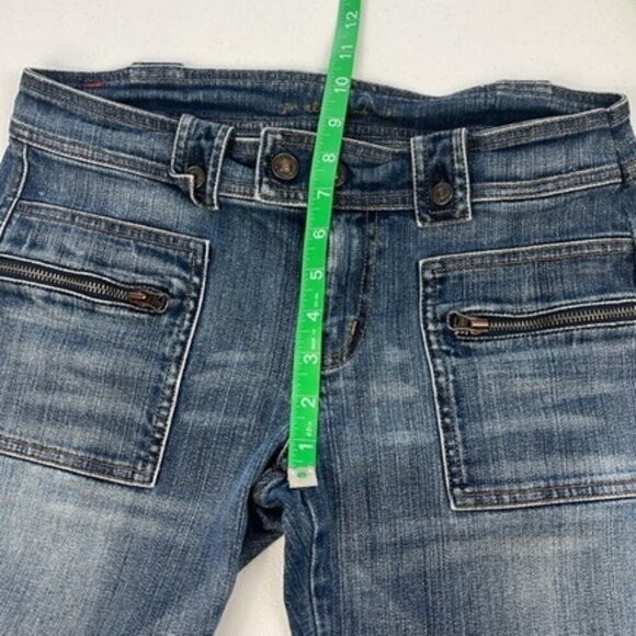 7 For All Mankind Flare Jeans Faded Wash Mid-Rise Carpenter Cargo Y2K Denim 30 - Picture 6 of 9